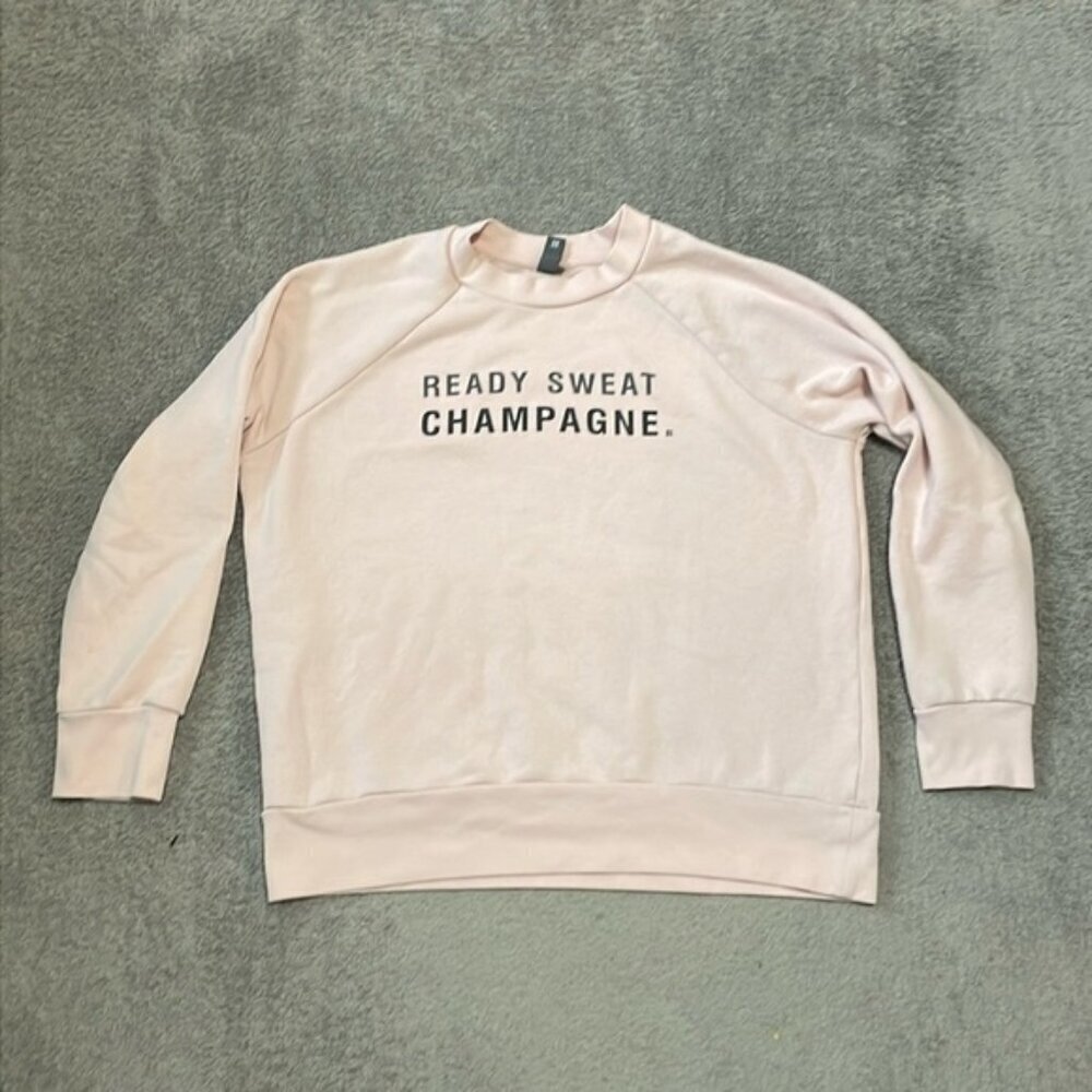 VGC Sweaty Betty "Ready to Sweat Champagne" Pink Crewneck Sweatshirt - Size L